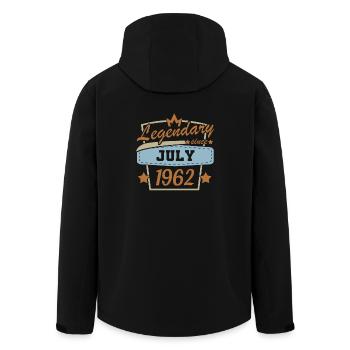 Legendary since July 1962 Birthday 60 Years of Retro - Men’s Recycled Softshell Jacket by Stanley/Stella - black - Back - AI Model Male 185 light (185cm)
