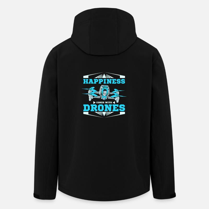 Happiness comes with drones - Men’s Recycled Softshell Jacket by Stanley/Stella - black