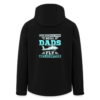 Dads fly helicopter - Men’s Recycled Softshell Jacket by Stanley/Stella - black - Back - AI Model Male 185 light (185cm)