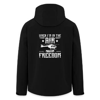 In the air I feel freedom helicopter - Recycelte Männer Softshell-Jacke von Stanley/Stella - Schwarz - Hinten - AI Model Male 185 light (185cm)