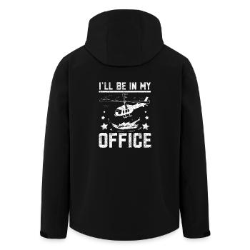 I'll be in my office helicopter - Recycelte Männer Softshell-Jacke von Stanley/Stella - Schwarz - Hinten - AI Model Male 185 light (185cm)