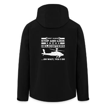 Arrêtez-vous et regardez les hélicoptères - Veste softshell homme en polyester recyclé Stanley/Stella - noir - Dos - AI Model Male 185 light (185cm)