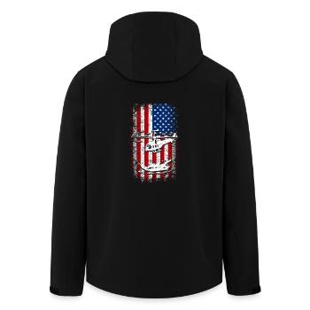 Usa American Flag Helicopter - Recycelte Männer Softshell-Jacke von Stanley/Stella - Schwarz - Hinten - AI Model Male 185 light (185cm)