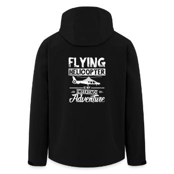 Flying helicopter is my weekend adventure - Recycelte Männer Softshell-Jacke von Stanley/Stella - Schwarz - Hinten - AI Model Male 185 light (185cm)
