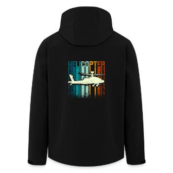 Retro Vintage Helicopter - Recycelte Männer Softshell-Jacke von Stanley/Stella - Schwarz - Hinten - AI Model Male 185 light (185cm)