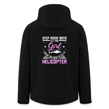 Laissez cette fille vous montrer comment piloter un hélicoptère - Veste softshell homme en polyester recyclé Stanley/Stella - noir - Dos - AI Model Male 185 light (185cm)