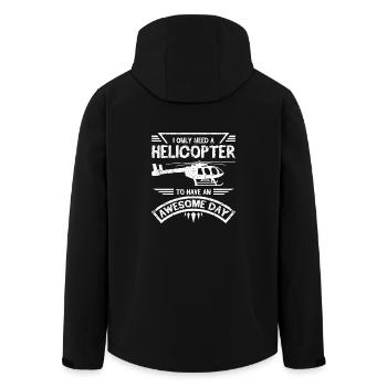 Je n’ai besoin que d’un hélicoptère pour passer une journée géniale - Veste softshell homme en polyester recyclé Stanley/Stella - noir - Dos - AI Model Male 185 light (185cm)