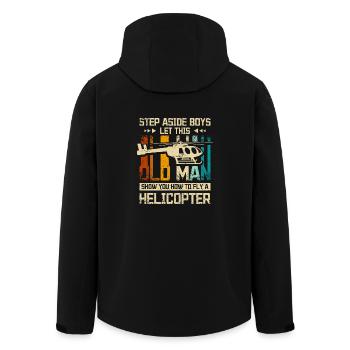 Laissez ce vieil homme vous montrer comment piloter un hélicoptère - Veste softshell homme en polyester recyclé Stanley/Stella - noir - Dos - AI Model Male 185 light (185cm)