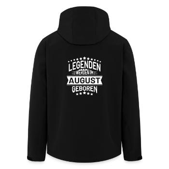 legenden wurden im August geboren - Recycelte Männer Softshell-Jacke von Stanley/Stella - Schwarz - Hinten - AI Model Male 185 light (185cm)