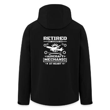 Retired but always an aircraft mechanic at heart - Men’s Recycled Softshell Jacket by Stanley/Stella - black - Back - AI Model Male 185 light (185cm)