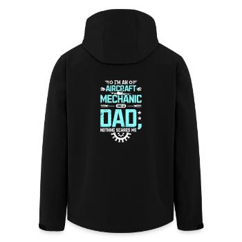 Aircraft mechanic and a dad - Men’s Recycled Softshell Jacket by Stanley/Stella - black - Back - AI Model Male 185 light (185cm)