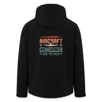 A legendary aircraft mechanic has retired - Men’s Recycled Softshell Jacket by Stanley/Stella - black - Back - AI Model Male 185 light (185cm)