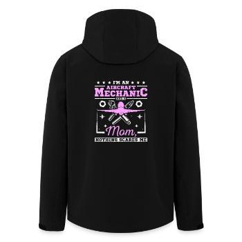 Aircraft mechanic and a mom - Men’s Recycled Softshell Jacket by Stanley/Stella - black - Back - AI Model Male 185 light (185cm)