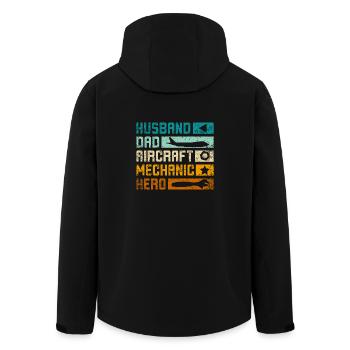 Husband dad aircraft mechanic hero - Men’s Recycled Softshell Jacket by Stanley/Stella - black - Back - AI Model Male 185 light (185cm)