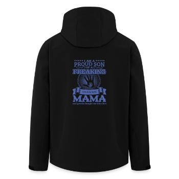 Familie Mama Sohn Tshirt - Recycelte Männer Softshell-Jacke von Stanley/Stella - Schwarz - Hinten - AI Model Male 185 light (185cm)