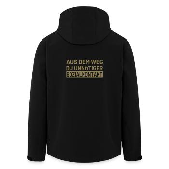 Aus dem Weg du unnötiger Sozialkontakt - Recycelte Männer Softshell-Jacke von Stanley/Stella - Schwarz - Hinten - AI Model Male 185 light (185cm)