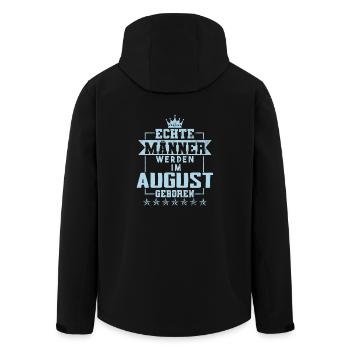 Echte Helden werden im August geboren - Recycelte Männer Softshell-Jacke von Stanley/Stella - Schwarz - Hinten - AI Model Male 185 light (185cm)