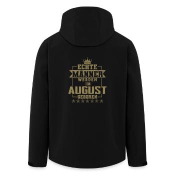 Echte Helden werden im August geboren - Recycelte Männer Softshell-Jacke von Stanley/Stella - Schwarz - Hinten - AI Model Male 185 light (185cm)