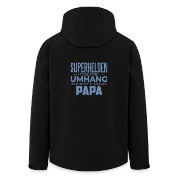 Superhelden ohne Umhang nennt man Papa - Recycelte Männer Softshell-Jacke von Stanley/Stella - Schwarz - Hinten - AI Model Male 185 light (185cm)
