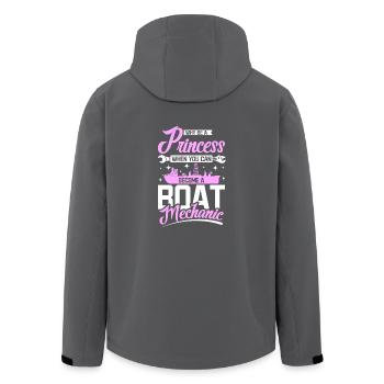 Princess women boat mechanic - Men’s Recycled Softshell Jacket by Stanley/Stella - anthracite - Back - AI Model Male 185 light (185cm)