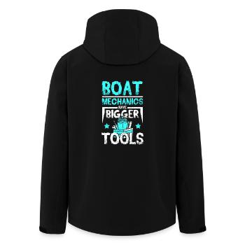 Boat mechanics have bigger tools - Men’s Recycled Softshell Jacket by Stanley/Stella - black - Back - AI Model Male 185 light (185cm)