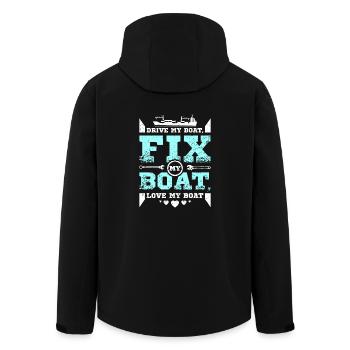 Fix my boat love my boat - Recycelte Männer Softshell-Jacke von Stanley/Stella - Schwarz - Hinten - AI Model Male 185 light (185cm)