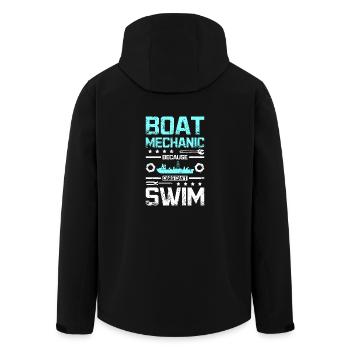 Boat mechanic because cars cant swim - Men’s Recycled Softshell Jacket by Stanley/Stella - black - Back - AI Model Male 185 light (185cm)