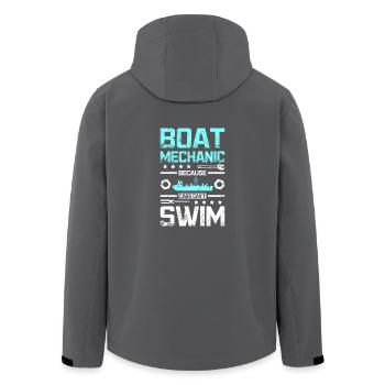 Mécanicien de bateau parce que les voitures ne savent pas nager - Veste softshell homme en polyester recyclé Stanley/Stella - charbon - Dos - AI Model Male 185 light (185cm)