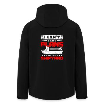 I cant I have plans in the shipyard - Recycelte Männer Softshell-Jacke von Stanley/Stella - Schwarz - Hinten - AI Model Male 185 light (185cm)