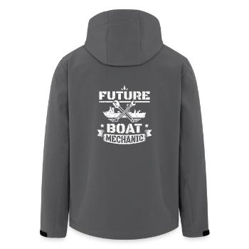 Future boat mechanic - Men’s Recycled Softshell Jacket by Stanley/Stella - anthracite - Back - AI Model Male 185 light (185cm)