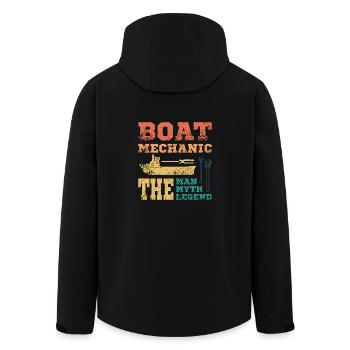 Boat mechanic the man the myth the legend - Men’s Recycled Softshell Jacket by Stanley/Stella - black - Back - AI Model Male 185 light (185cm)