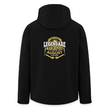 Maschinist Geburtstag August Legende legendär - Recycelte Männer Softshell-Jacke von Stanley/Stella - Schwarz - Hinten - AI Model Male 185 light (185cm)