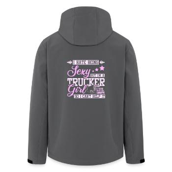 Fille camionneur sexy - Veste softshell homme en polyester recyclé Stanley/Stella - charbon - Dos - AI Model Male 185 light (185cm)