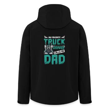 Mon chauffeur de camion préféré m’appelle papa - Veste softshell homme en polyester recyclé Stanley/Stella - noir - Dos - AI Model Male 185 light (185cm)