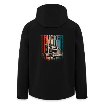 Camionneur vintage rétro - Veste softshell homme en polyester recyclé Stanley/Stella - noir - Dos - AI Model Male 185 light (185cm)