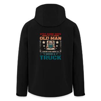 Laissez ce vieil homme vous montrer comment conduire un camion - Veste softshell homme en polyester recyclé Stanley/Stella - noir - Dos - AI Model Male 185 light (185cm)
