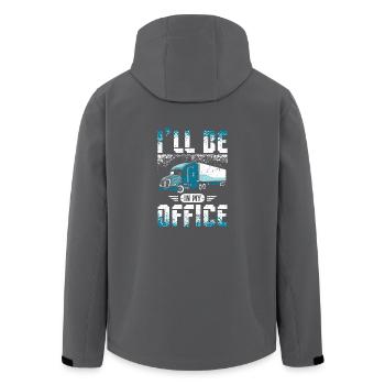 Je serai chauffeur de camion dans mon bureau - Veste softshell homme en polyester recyclé Stanley/Stella - charbon - Dos - AI Model Male 185 light (185cm)