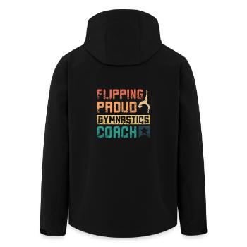 Flipping proud gymnastics coach - Recycelte Männer Softshell-Jacke von Stanley/Stella - Schwarz - Hinten - AI Model Male 185 light (185cm)
