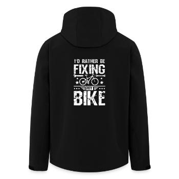 I'd rather be fixing my bike - Men’s Recycled Softshell Jacket by Stanley/Stella - black - Back - AI Model Male 185 light (185cm)