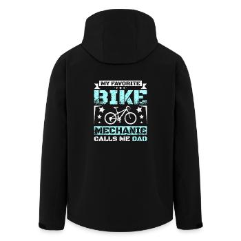 My favorite bike mechanic calls me dad - Men’s Recycled Softshell Jacket by Stanley/Stella - black - Back - AI Model Male 185 light (185cm)