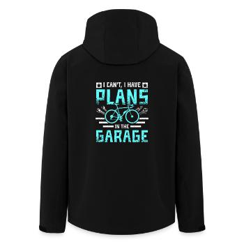 I'cant I have plans in the garage - Men’s Recycled Softshell Jacket by Stanley/Stella - black - Back - AI Model Male 185 light (185cm)
