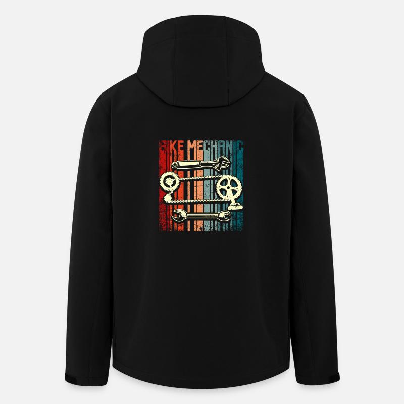 Mécanicien de vélo vintage rétro - Veste softshell homme en polyester recyclé Stanley/Stella - noir