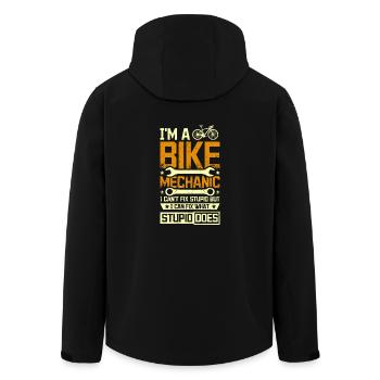 Bike mechanic I cant fix stupid - Men’s Recycled Softshell Jacket by Stanley/Stella - black - Back - AI Model Male 185 light (185cm)