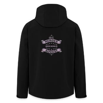 Real heroes are born in August - Men’s Recycled Softshell Jacket by Stanley/Stella - black - Back - AI Model Male 185 light (185cm)