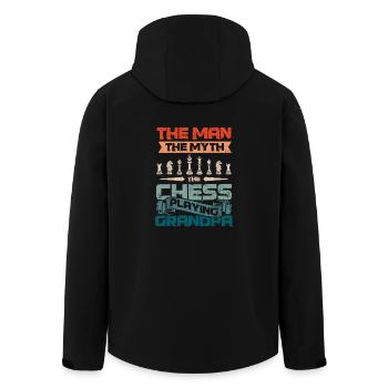 L'homme le mythe le grand-père jouant aux échecs - Veste softshell homme en polyester recyclé Stanley/Stella - noir - Dos - AI Model Male 185 light (185cm)