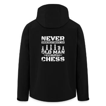 Ne jamais sous-estimer un vieil homme qui joue aux échecs - Veste softshell homme en polyester recyclé Stanley/Stella - noir - Dos - AI Model Male 185 light (185cm)