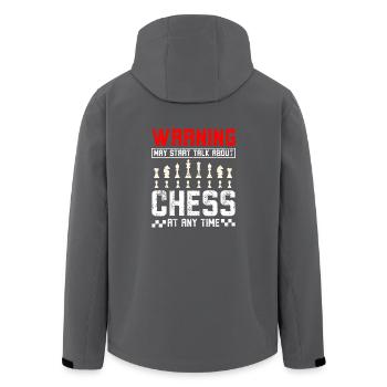 May start talking about chess - Men’s Recycled Softshell Jacket by Stanley/Stella - anthracite - Back - AI Model Male 185 light (185cm)
