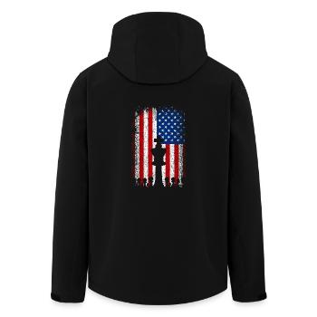 United States American flag Chess - Men’s Recycled Softshell Jacket by Stanley/Stella - black - Back - AI Model Male 185 light (185cm)