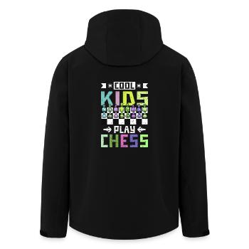 des enfants sympas jouent aux échecs - Veste softshell homme en polyester recyclé Stanley/Stella - noir - Dos - AI Model Male 185 light (185cm)