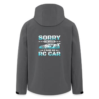 Sorry Im late I saw an rc car - Men’s Recycled Softshell Jacket by Stanley/Stella - anthracite - Back - AI Model Male 185 light (185cm)